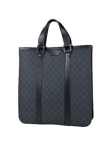 Gucci Gucci GUCCI Tote Bag GG Pattern Coated Canvas Black 322072 Women's (view 1)