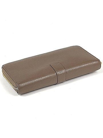 Yves Saint Laurent Yves Saint Laurent Cassandra Leather Long Wallet, Brown, Women's (view 2)