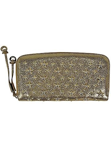 Jimmy Choo Jimmy Choo women's long wallet with star studs, leather, gold. (view 1)