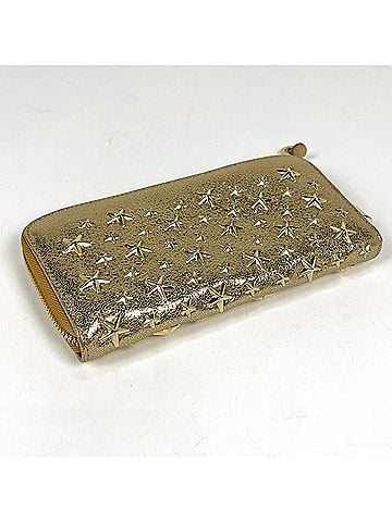 Jimmy Choo Jimmy Choo women's long wallet with star studs, leather, gold. (view 2)