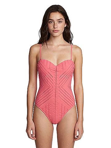 Kenneth Cole REACTION Coral Eyelet One-Piece Swimsuit One Piece Swimsuit (view 1)