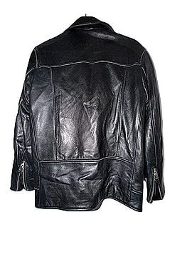 Zara Black Leather Moto Jacket Leather Jacket (view 2)
