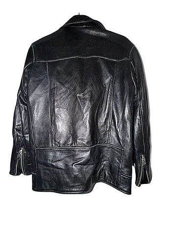 Zara Black Leather Moto Jacket Leather Jacket (view 2)
