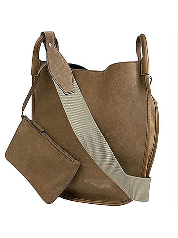 Yves Saint Laurent Yves Saint Laurent shoulder bag, suede, brown, women's. (view 1)