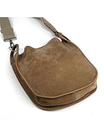 Yves Saint Laurent Yves Saint Laurent shoulder bag, suede, brown, women's. (view 2)