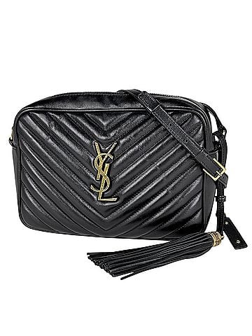 Yves Saint Laurent Yves Saint Laurent Saint Laurent Paris shoulder bag, "Lou" camera tassel fringe, leather, black, 520534, women's. (view 1)