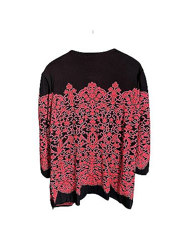misook Acrylic Blend Printed One Button Closure Jacket (view 2)