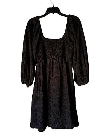 Banana Republic Ramie Eyelet Twist-Front Mini Dress Casual Dress (view 2)
