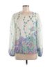 Lilly Pulitzer 98% Polyester 2% Metallic Fiber 100% Polyester Floral Multi Color Long Sleeve Blouse Size M - photo 1