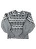 Jason Wu Fair Isle Gray Black White Pullover Sweater Size M - photo 1