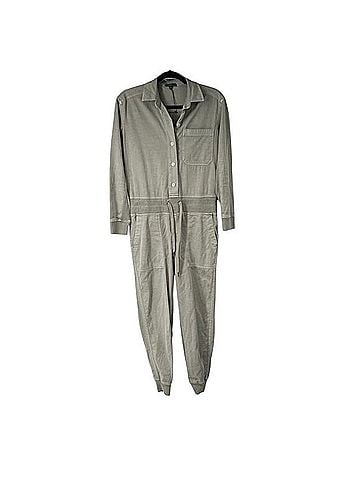 James Perse Mixed Media Utility Jumpsuit Overalls (view 1)
