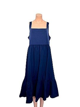Michael Kors Navy Square-Neck Midi Dress with Tiered Hem Casual Dress (view 1)