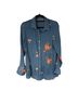 Anthropologie Floral Blue Button-Down Shirt Size M - photo 1