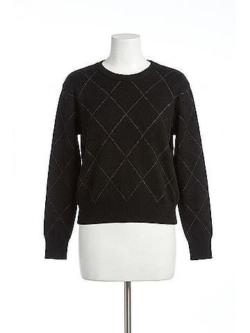 Papillon Knit Sweater With Lurex Detail in Black (view 1)