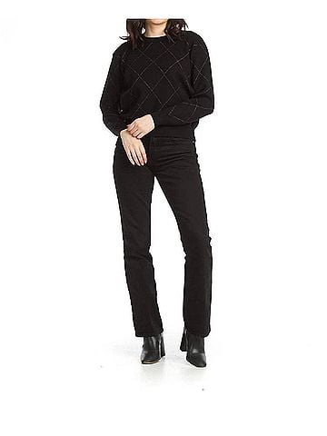 Papillon Knit Sweater With Lurex Detail in Black (view 2)