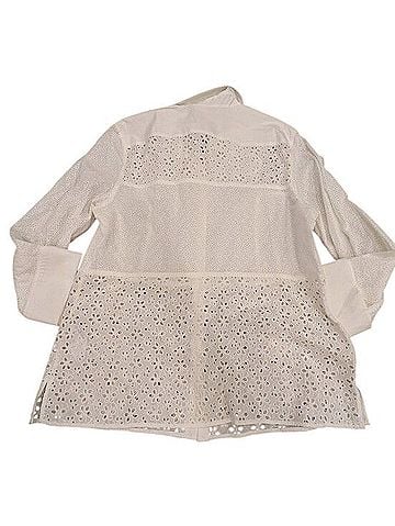 Tory Burch Patchwork Eyelet Long Sleeve T-Shirt (view 2)