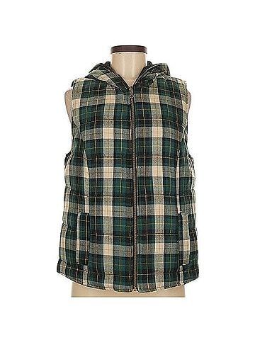 Pixley Plaid Hooded Vest (view 1)