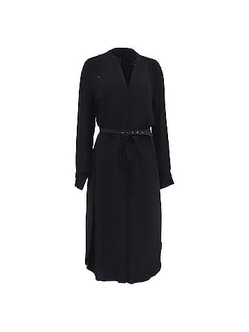 HUGO BOSS Hugo Boss Dibanorah Belted Shirt Dress in Black Viscose (view 1)