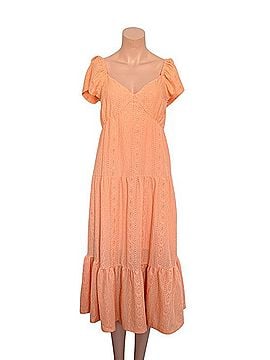Michael Kors Peach Eyelet Tiered Maxi Dress Casual Dress (view 1)