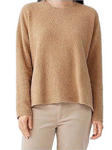 Eileen Fisher Cozy Scoop neck Boucle Sweater Pullover Sweater (view 1)