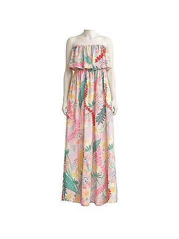 Entro Entry Floral Strapless Maxi Dress Casual Dress (view 1)