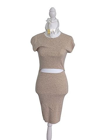 Bishop + Young Ribbed Cutout Dress Casual Dress (view 1)