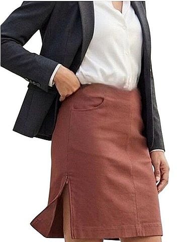 CAbi Rust Mini Skirt with Side Vent Casual Skirt (view 1)