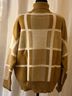 Berkley Jensen Solid Plaid White Brown Tan Pullover Sweater Size L - photo 5