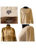 Berkley Jensen Solid Plaid White Brown Tan Pullover Sweater Size L - photo 1