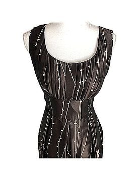 DressBarn Satin Floral Pleated Midi Dress Casual Dress (view 2)