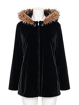Ralph Lauren Silk Velvet Hooded Parka Coat (view 1)