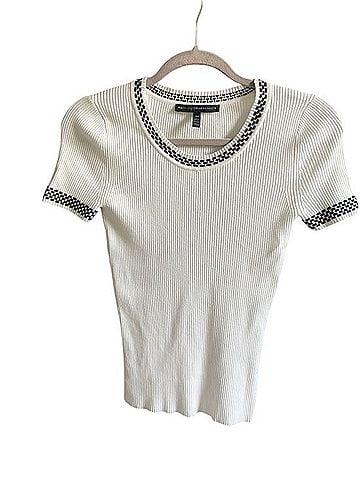 White House Black Market Ribbed Knit Contrast Trim Top Casual Sweaters (view 2)