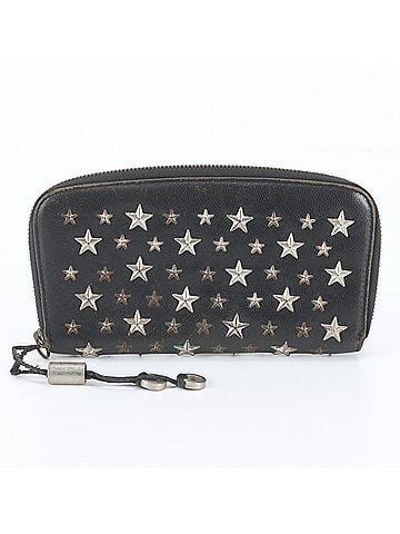 Jimmy Choo Jimmy Choo Hologram Sticker Star Studded Leather Long Wallet, Round Zipper, Men's &amp; Women's (view 1)