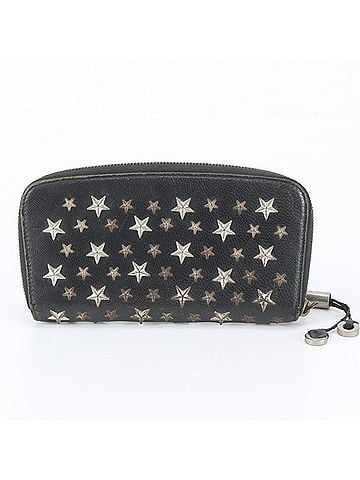 Jimmy Choo Jimmy Choo Hologram Sticker Star Studded Leather Long Wallet, Round Zipper, Men's &amp; Women's (view 2)
