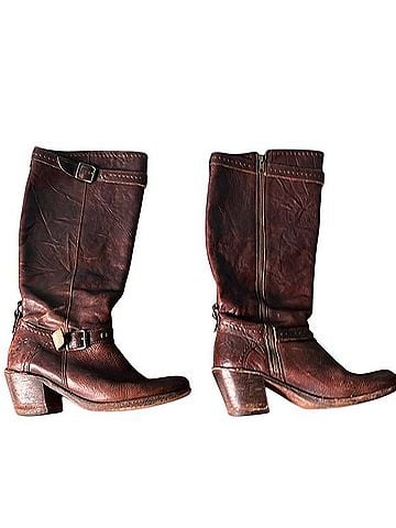 FRYE Leather Zip-Up Riding Boots Heels (view 2)