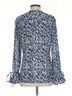Derek Lam 100% Polyester Floral Blue Black White Long Sleeve Blouse Size 0 - photo 3