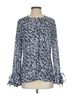 Derek Lam 100% Polyester Floral Blue Black White Long Sleeve Blouse Size 0 - photo 2
