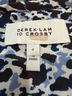 Derek Lam 100% Polyester Floral Blue Black White Long Sleeve Blouse Size 0 - photo 7