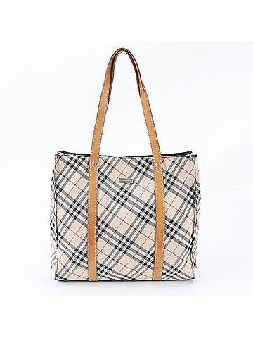 Burberry Burberry Nova Check Leather Canvas Tote Bag Shoulder Handbag for Women (view 1)