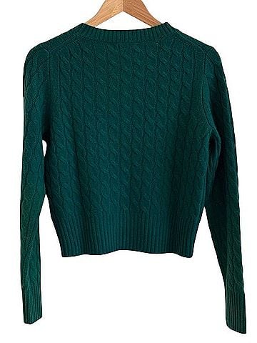 J.Crew Cashmere Shrunken Cable-Knit Crewneck Sweater Cashmere Pullover Sweater (view 2)