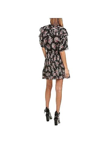 Rebecca Taylor Bouquet Silk Ruffle Mini Dress Cocktail Dress (view 2)
