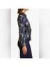Cinq à Sept 100% Polyester Floral Multi Color Blue Green Long Sleeve Blouse Size XS - photo 4