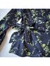 Cinq à Sept 100% Polyester Floral Multi Color Blue Green Long Sleeve Blouse Size XS - photo 3
