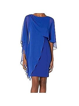 Eliza J Chiffon Cape Draped Sheath Cocktail Dress (view 1)