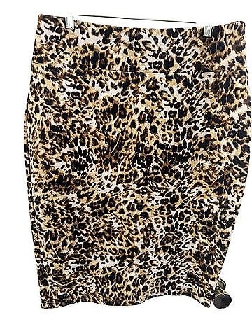 Thalia Sodi Leopard Print Pencil Skirt Formal Skirt (view 1)