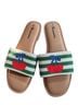 No Boundaries Stripes Green White Sandals Size 8 1/2 - photo 1