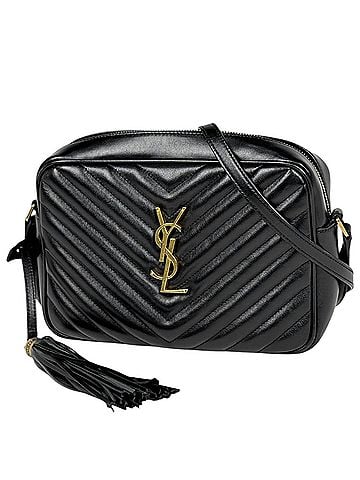 Yves Saint Laurent Yves Saint Laurent YVES SAINT LAURENT Shoulder Bag, Lou Fringe Leather, Black, Women's (view 1)