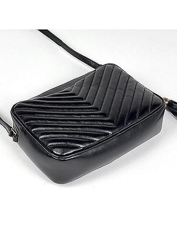 Yves Saint Laurent Yves Saint Laurent YVES SAINT LAURENT Shoulder Bag, Lou Fringe Leather, Black, Women's (view 2)