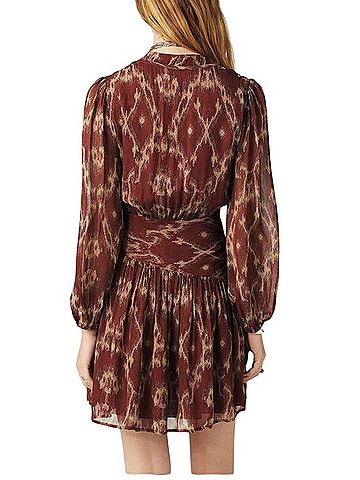 BA&SH Rust Ikat Mini Skirt with Wrap Waist Casual Dress (view 2)