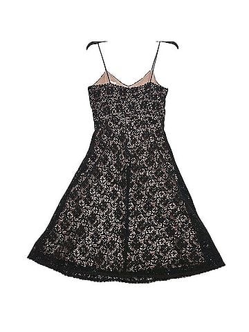 Mica Vintage 90s Black Lace Crochet Light Pink Lining Dress Casual Dress (view 2)